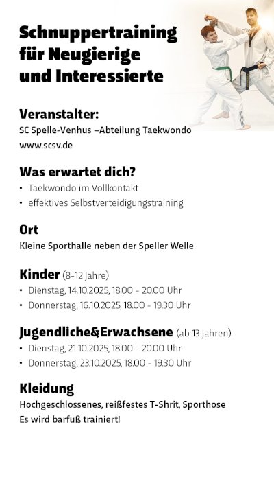 Taekwondo Herbstferienaktion