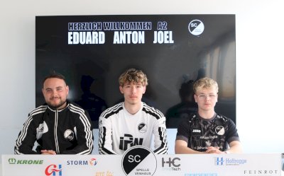 Eduard Rudi, Anton Bleim und Joel Meiners trainieren künftig die A2 des SCSV