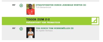 2:2 in Bersenbrück: Schreckminuten nur für die Speller Fans am Liveticker