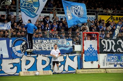 Die Fans des SC Spelle-Venhaus sorgen beim Derby in Meppen für Gänsehaut-Momente