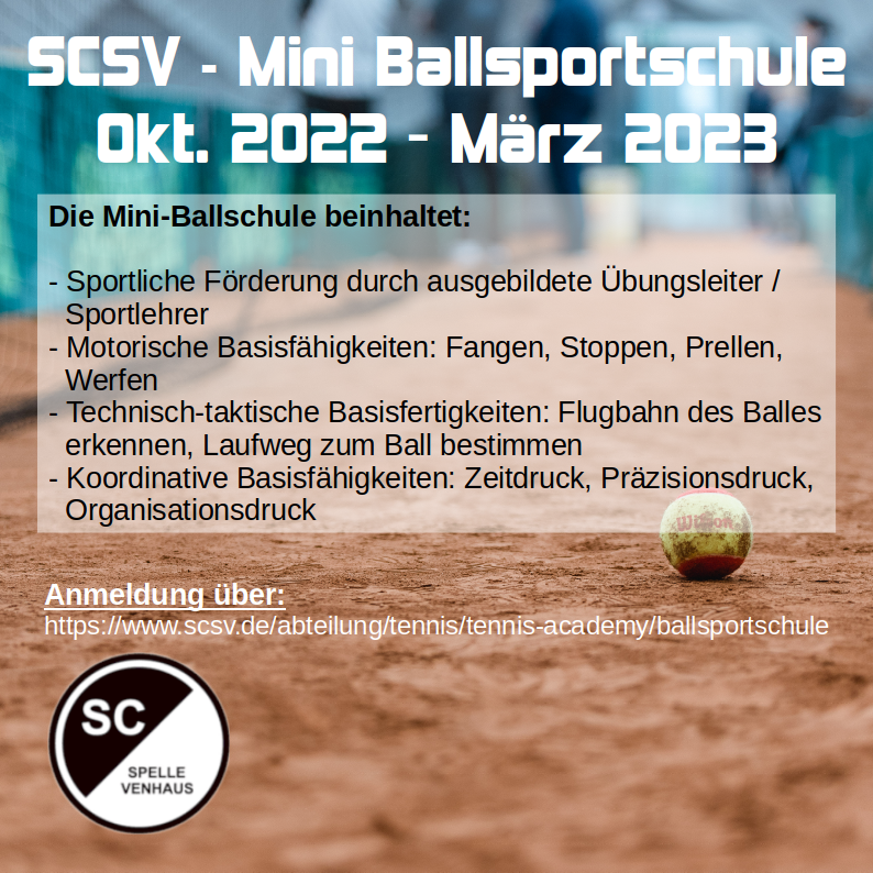 SCSV Mini - Ballsportschule startet ab Oktober 2022