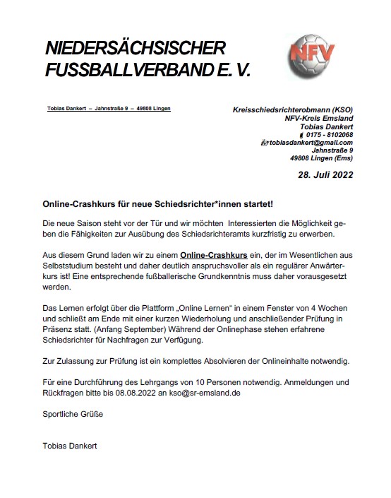Wir brauchen Schiedsrichter*innen