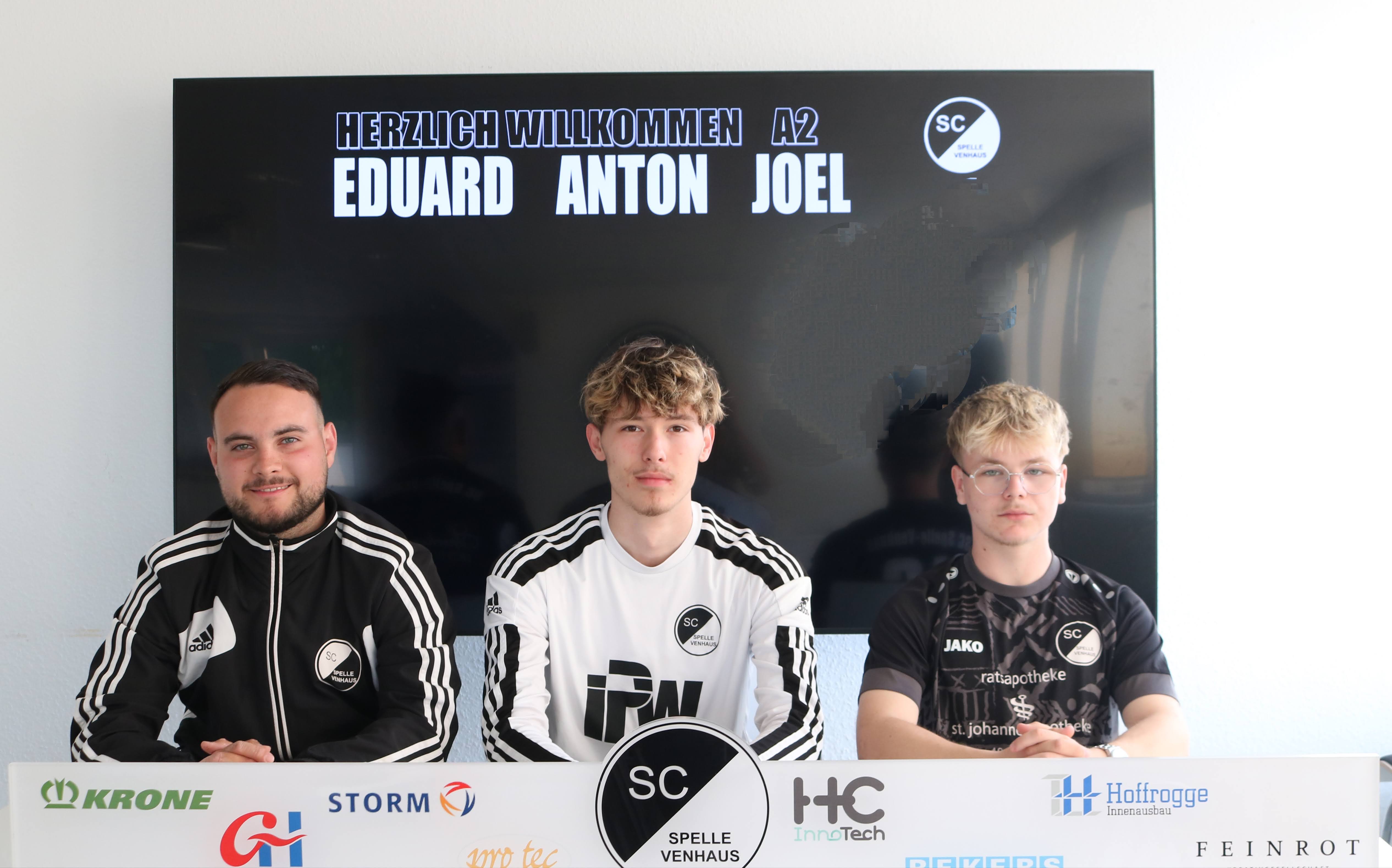 Eduard Rudi, Anton Bleim und Joel Meiners trainieren künftig die A2 des SCSV