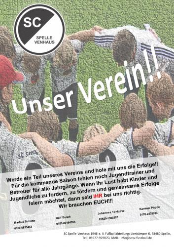 Trainer und Betreuer werden auch für die kommende Saison benötigt!
