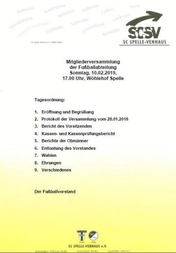 Mitgliederversammlung der Fußballabteilung 2019